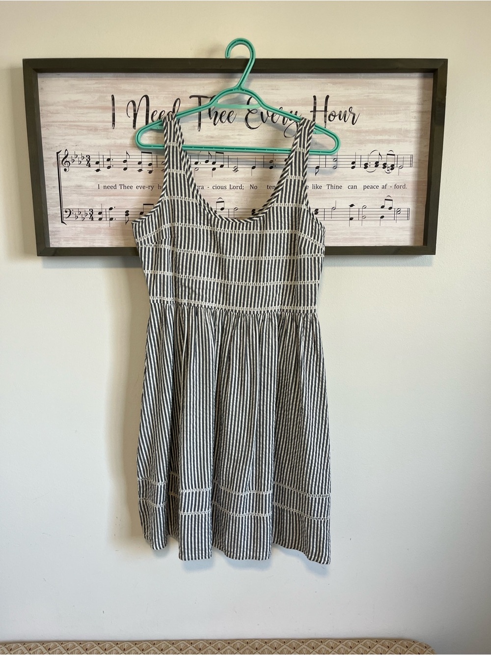 Old Navy White Dress with Black Stripes